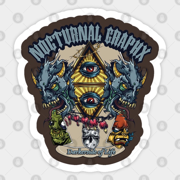 Horror mockup Sticker by Dark Planet Tees